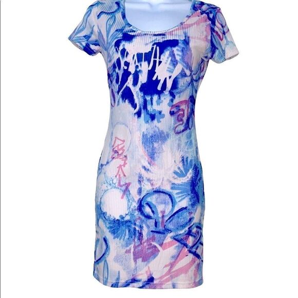 Queen Graffiti Print Cotton Sporty Dress Size Small - Picture 1 of 5